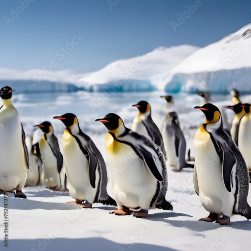 two penguins on ice