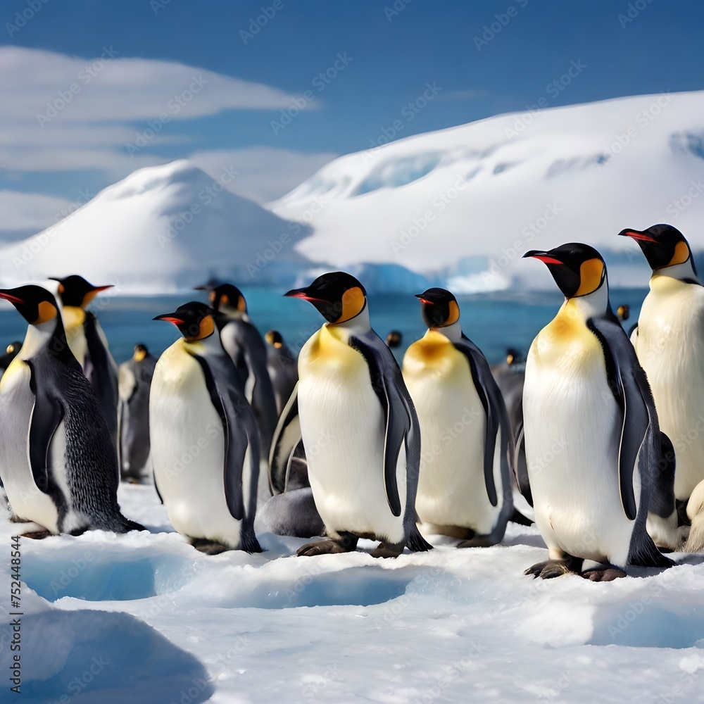 Fototapeta premium penguins in polar regions
