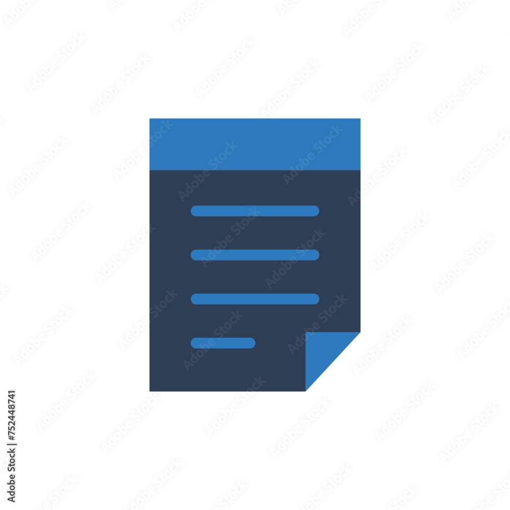 Document icon vector. Notepad, Document fill icon vector isolated on white background Document icon vector. Notepad, Document fill icon vector isolated on white background