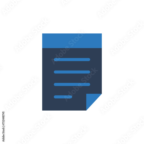 Document icon vector. Notepad, Document fill icon vector isolated on white background