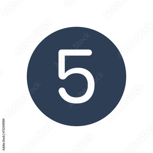 5 Icon Numeric Number inside Circle. Two Icon vector illustration