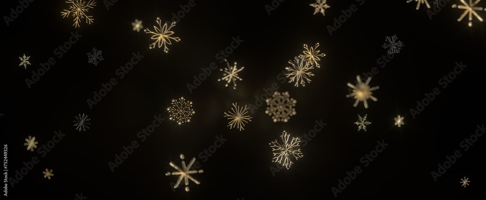 Snowflakes - Winter christmas sky with falling snow Snowflakes - Winter christmas sky with falling snow