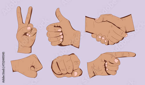 set of hand gestures