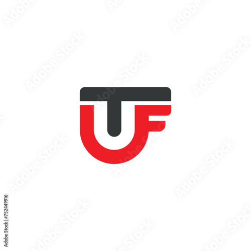 UTF logo. UTF design. Black and red TUF letter. TUF letter logo design. Initial letter UTF  photo