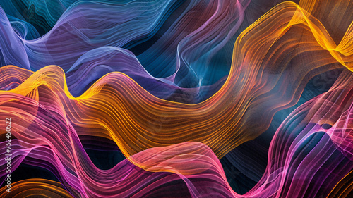 abstract random dynamic wavy lines background.