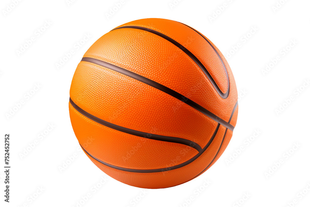 Team sports backgrounds, basketball championship picture and athletics tournament clipart concept with PNG photo of orange ball isolated on transparent background with clipping path cutout