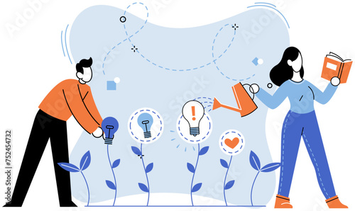 Thinking differently vector illustration. Independence is fuel propelling engine thinking differently Success is echo footsteps taken differently in journey innovation The concept individualism
