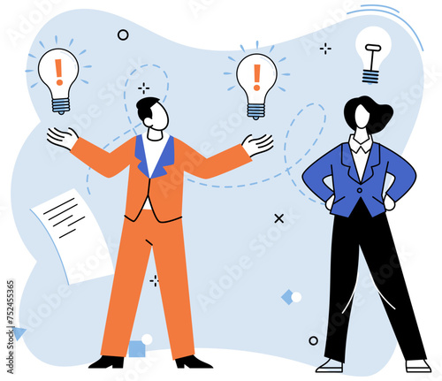 Thinking differently vector illustration. The concept individualism is foundation upon which success is built Personality is palette with which you paint canvas uniqueness Simplicity is golden thread
