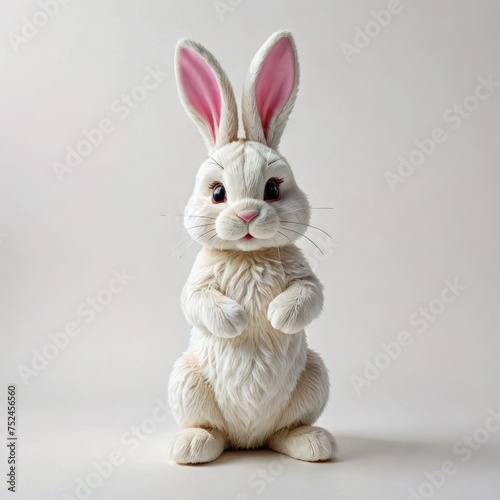 white bunny rabbit on a white background  © Deanmon