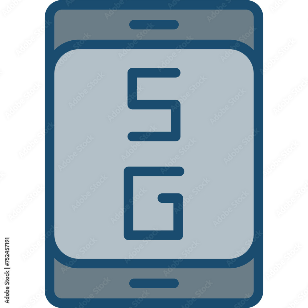 Fototapeta premium 5G Line Grey Filled Icon