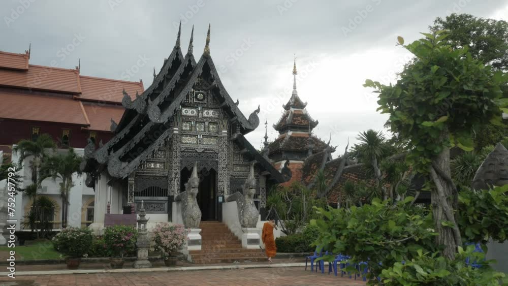 view inside the Minor Hall inside Chedi Luang temple with beautiful architecture building of the northern of Thailand design view inside the Minor Hall inside Chedi Luang temple with beautiful architecture building of the northern of Thailand design