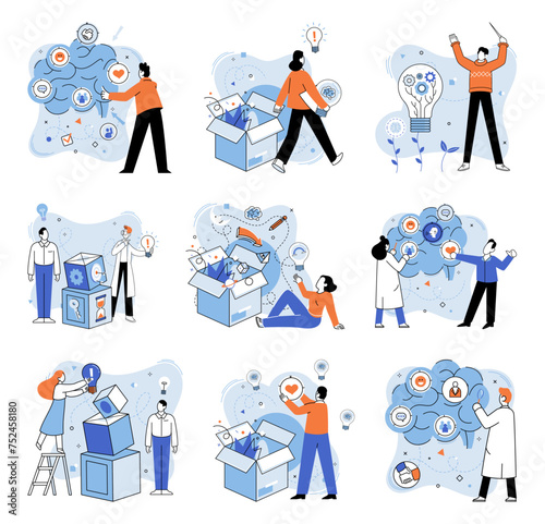 Thinking differently vector illustration. Embrace your individuality its lighthouse guiding your ship decisions Success is destination for those who navigate seas innovation Each unique idea