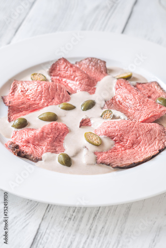 Portion of Vitello tonnato photo