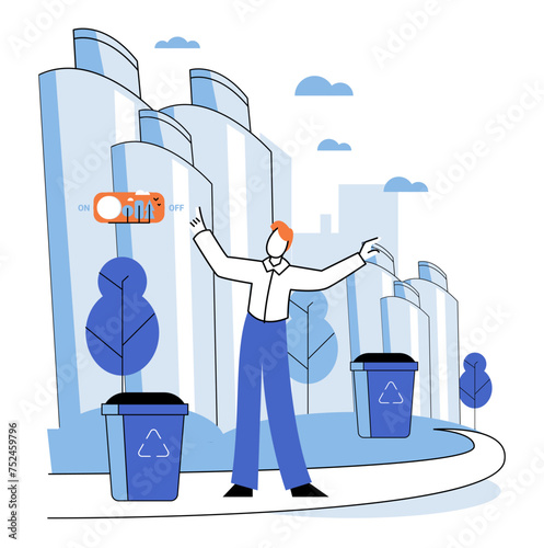 Clean city. Vector illustration. Ecology andprinciples of sustainable living are atheart of clean city The city adopts eco-friendly practices minimize its carbon footprint and environmental impact photo