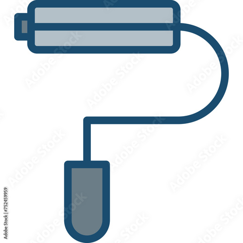 Paint Roller Line Filled Grey