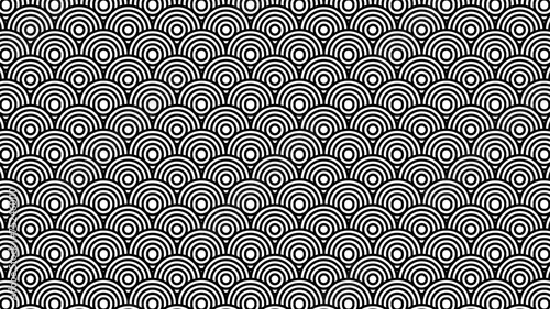 Seamless Retro Asian Background Pattern. Background pattern seamless circle abstract wave background stripe black and white color and line