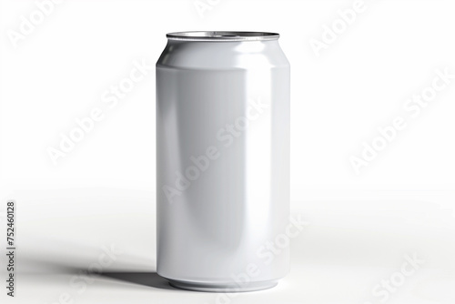 White Blank Drink Can on Background