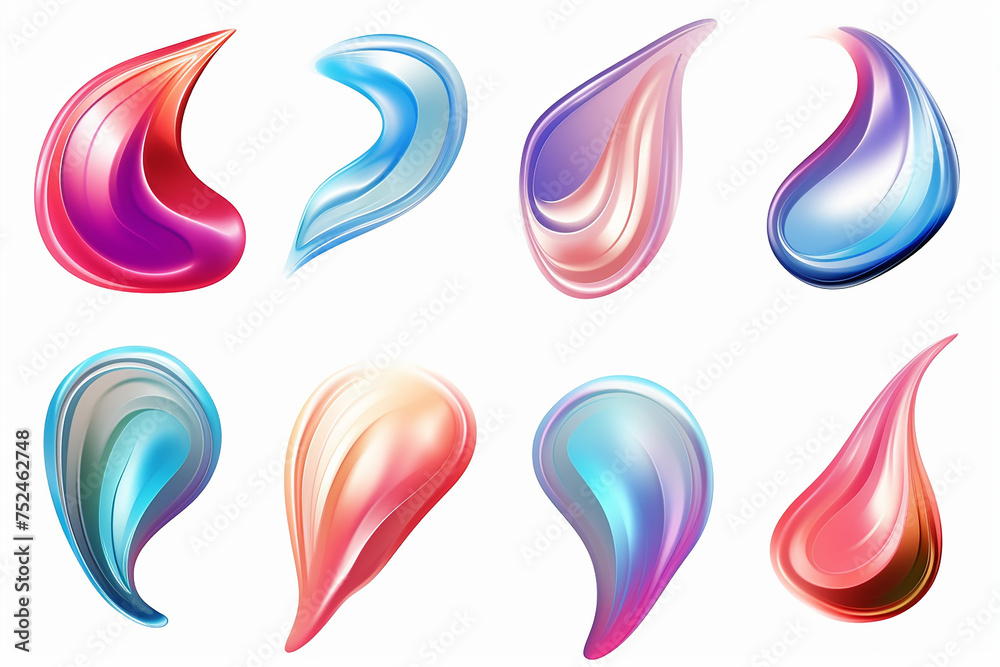 Set of abstract modern graphic elements. Dynamical colored forms and line. Gradient abstract banners with flowing liquid shapes. Template for the design of a logo, flyer or presentation.