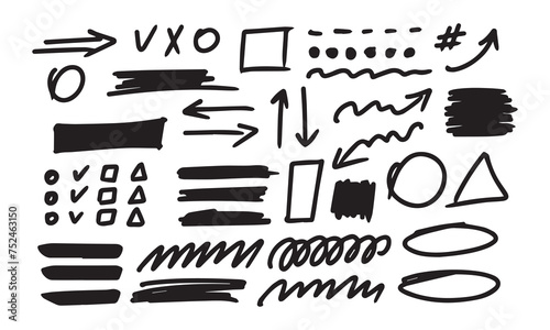 Black highlighter elements, acid highlighters marker stripe.