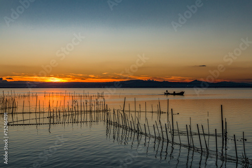 sunset on the lake