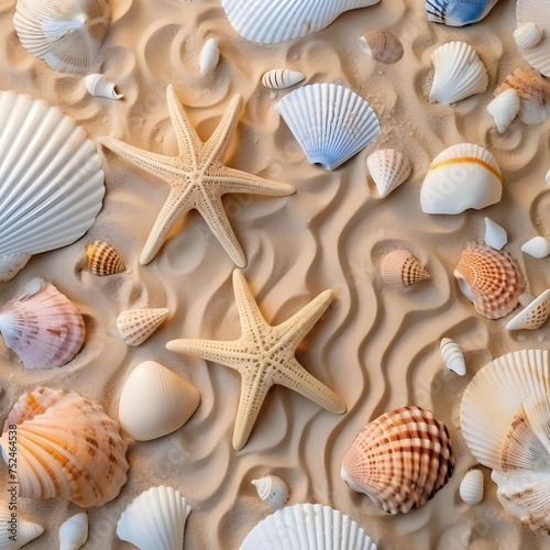 Textura de conchas de mar y dólares de arena 