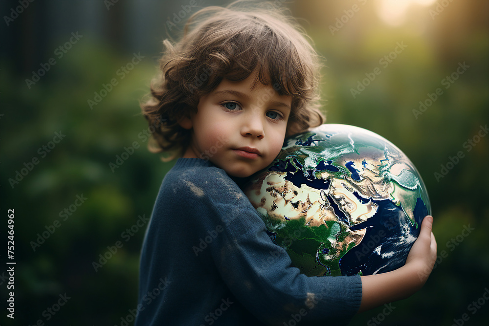 Caring for the environment ecology concept of saving the world and love nature by human generative AI Caring for the environment ecology concept of saving the world and love nature by human generative AI