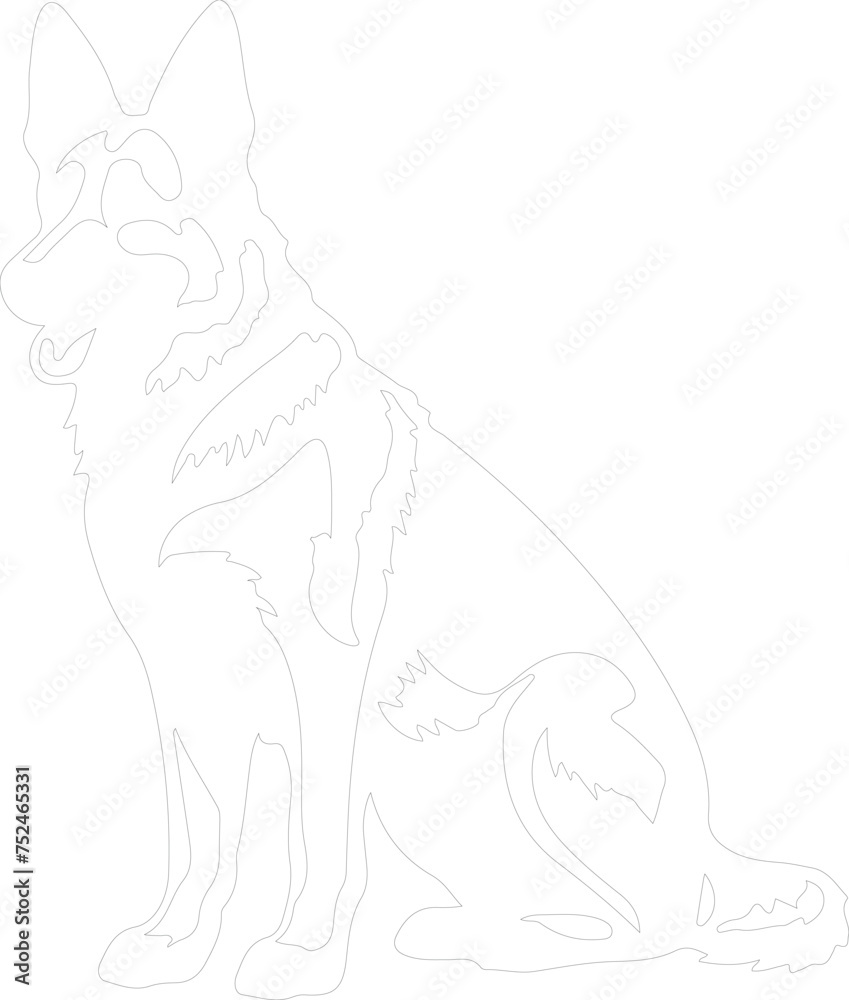 Naklejka premium German Shepherd outline