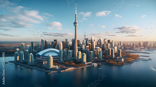 Impressive Aerial View of the Iconic CN Tower and Surrounding Urban Landscape - A Display of Architectural Grandeur