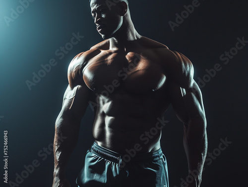 Muscular Male Bodybuilder Showcasing Physique