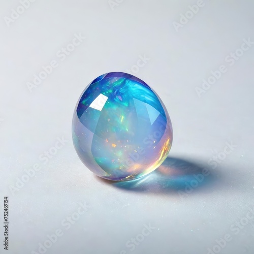 gemstones and diamond on white background 