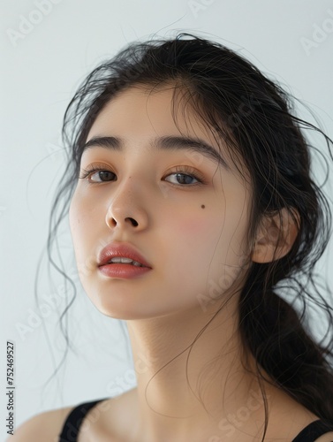 Beautiful Asian woman, model For Cosmetics, Supermodel. generative ai  art