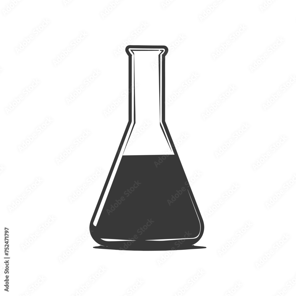 Silhouette Erlenmeyer tube black color only Silhouette Erlenmeyer tube black color only