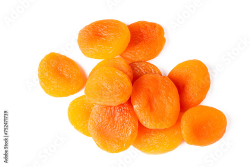 Dried apricot fruit on a wh...