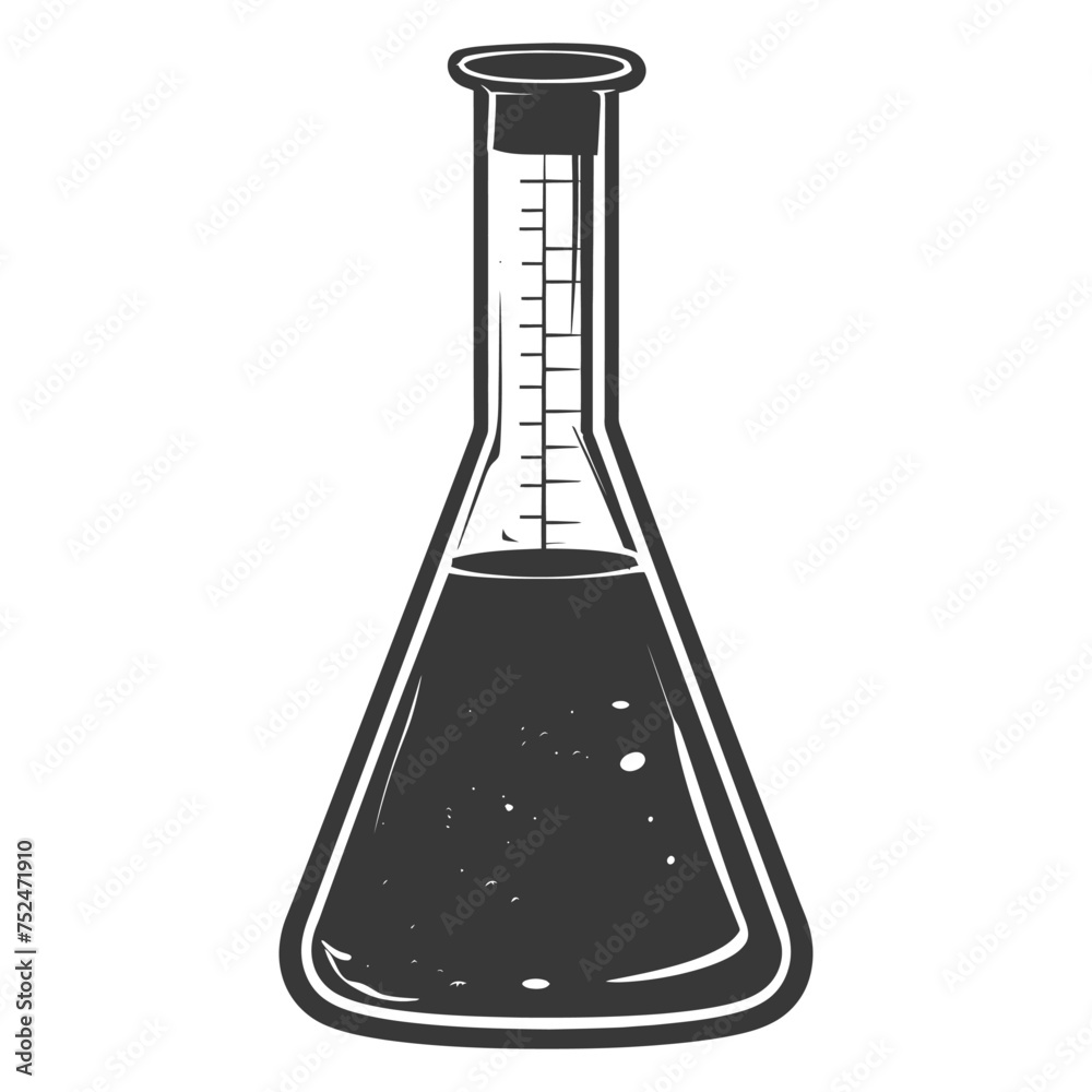 Silhouette Erlenmeyer tube black color only Silhouette Erlenmeyer tube black color only