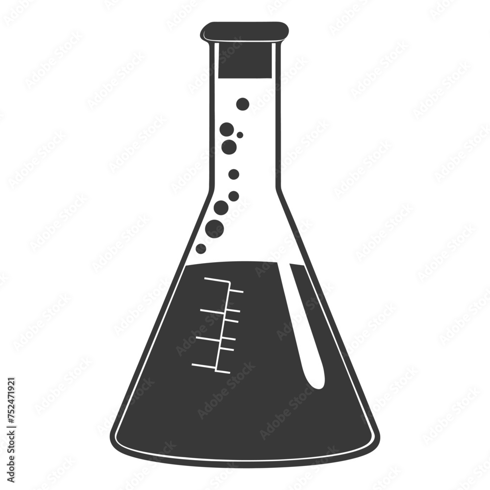 Silhouette Erlenmeyer tube black color only Silhouette Erlenmeyer tube black color only