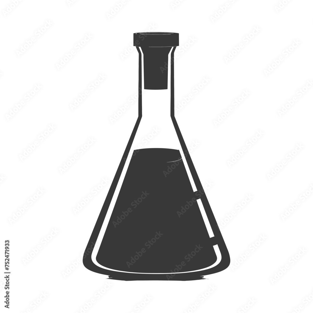 Silhouette Erlenmeyer tube black color only Silhouette Erlenmeyer tube black color only