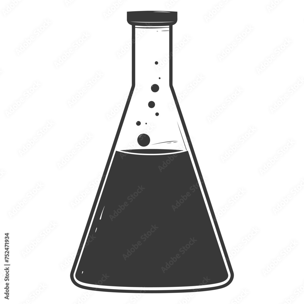 Silhouette Erlenmeyer tube black color only Silhouette Erlenmeyer tube black color only