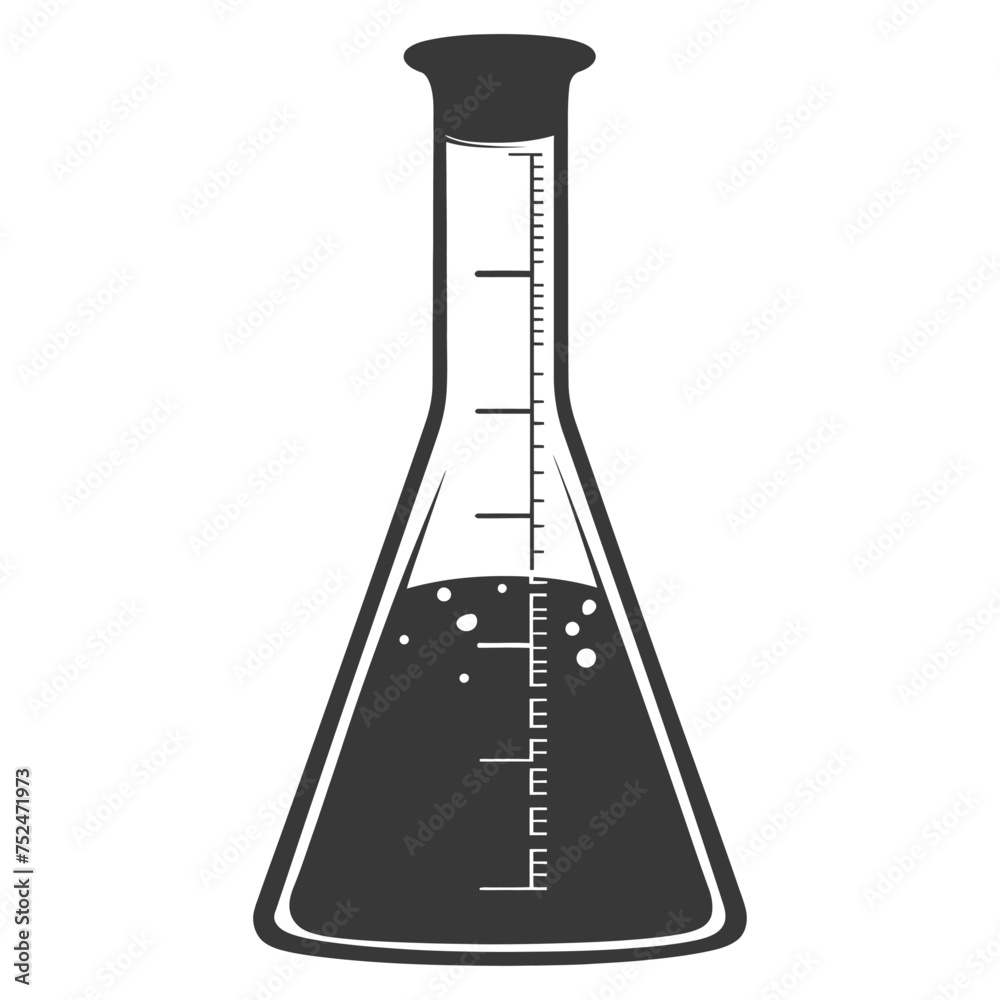 Silhouette Erlenmeyer tube black color only Silhouette Erlenmeyer tube black color only