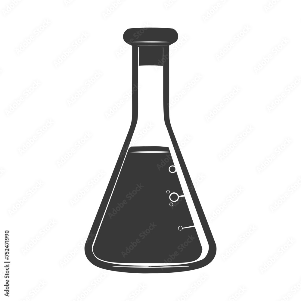 Silhouette Erlenmeyer tube black color only Silhouette Erlenmeyer tube black color only