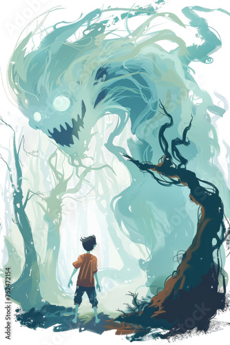 Wallpaper Mural a mischievous will-o-wisp tricking a traveler isolated on a transparent background, generative ai Torontodigital.ca