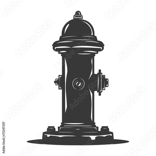Silhouette fire hydrant black color only