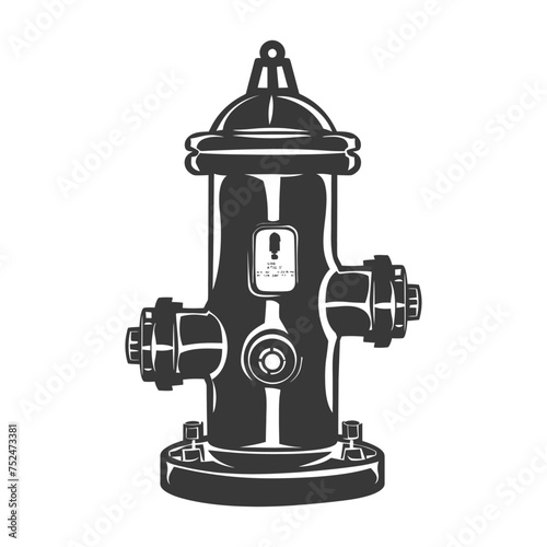 Silhouette fire hydrant black color only