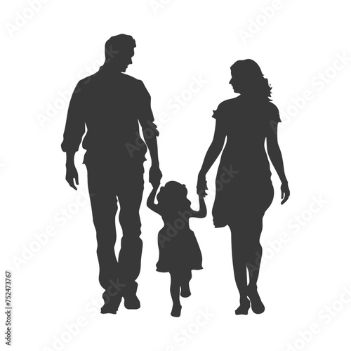 Silhouette for celebrating parents day moment black color only