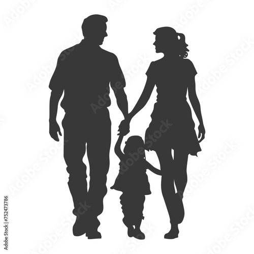 Silhouette for celebrating parents day moment black color only