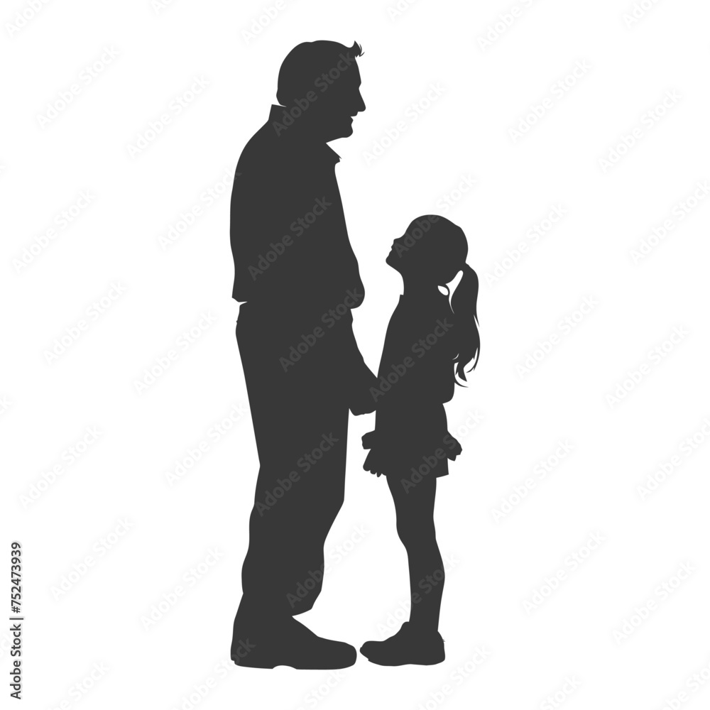 Silhouette for celebrating parents day moment black color only