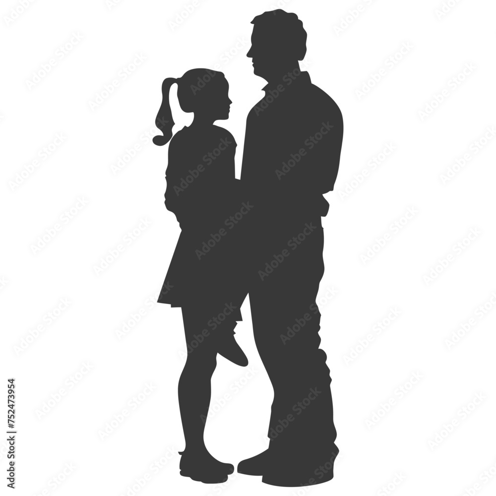 Silhouette for celebrating parents day moment black color only