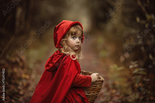 A captivating portrayal of Little Red Riding Hood  the beloved character from the famous fairy tale