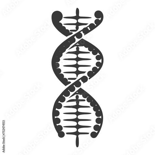 Silhouette gene DNA mutation symbol black color only