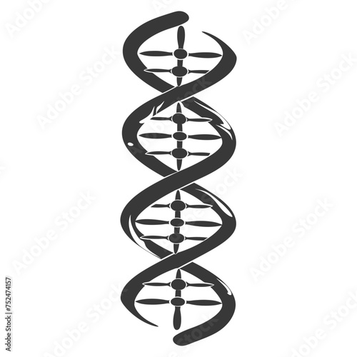 Silhouette gene DNA mutation symbol black color only