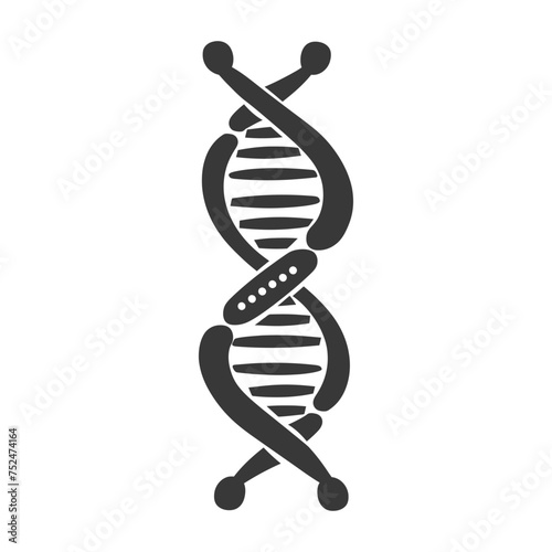 Silhouette gene DNA mutation symbol black color only